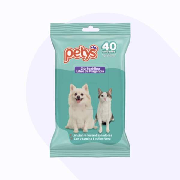 Petys Pañitos Húmedos Con Clorhexidina Para Mascotas