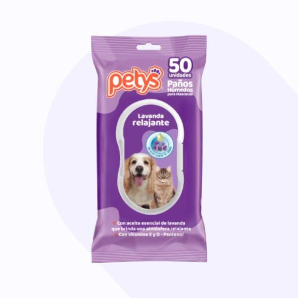 Petys Pañitos Húmedos Lavanda Relajante Para Mascotas